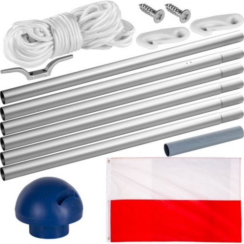 Vlajkový stožiar vrátane vlajky Poľsko - 650 cm