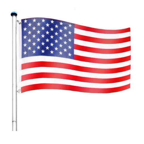 Vlajkový stožiar vrátane vlajky USA - 650 cm