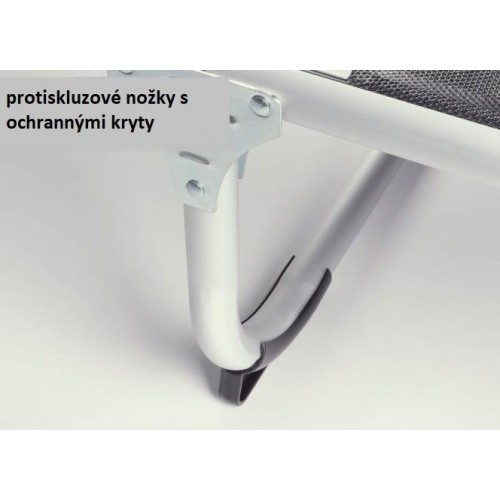 Záhradné skladacie ležadlo so strieškou - čierne