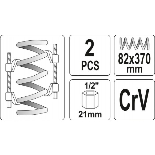 Sťahovák pružín tlmičov automobilov, 370 x 82 mm, 2 ks