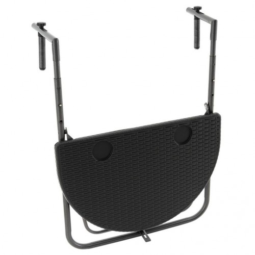 Závesný sklopný stolík ratanového vzhľadu - čierny