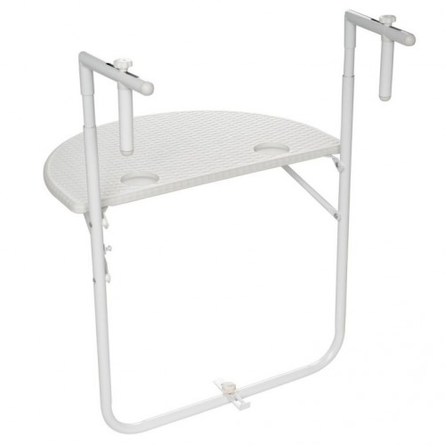 Závesný sklopný stolík ratanového vzhľadu - biely