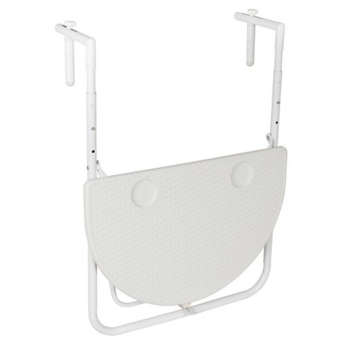 Závesný sklopný stolík ratanového vzhľadu - biely