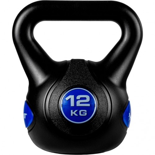 MOVIT kettlebell činka - 12 kg, čierna / tmavo- modrá