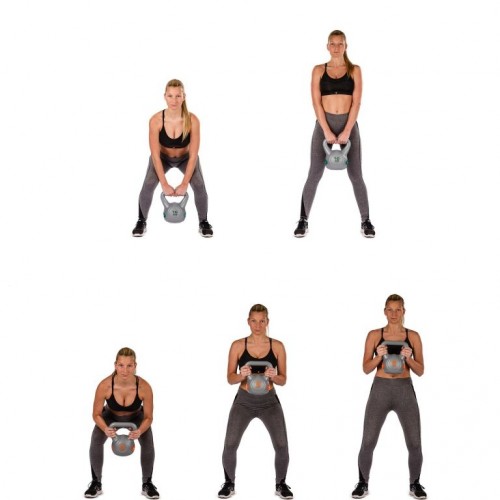 MOVIT Kettlebell činka - 3 kg, čierna/svetlomodrá MOVIT Kettlebell činka - 3 kg, čierna/svetlomodrá