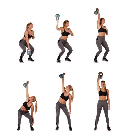 MOVIT Kettlebell činka - 3 kg, čierna/svetlomodrá MOVIT Kettlebell činka - 3 kg, čierna/svetlomodrá