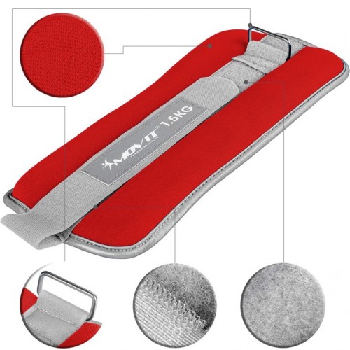 MOVIT neoprénové záťažové manžety reflexné, 2 x 1,5 kg