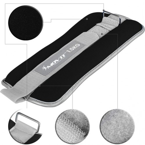 MOVIT neoprénové záťažové reflexné manžety, 2 x 1,5 kg