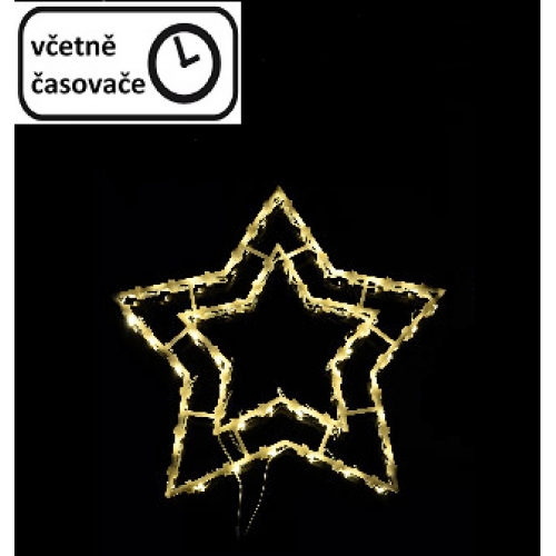 Vianočná dekorácia na okno - 35 LED, hviezda