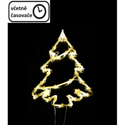 Vianočná dekorácia na okno - 35 LED, strom