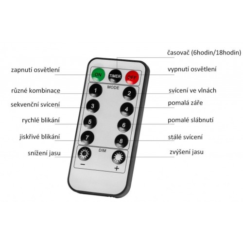 VOLTRONIC Vianočný záves, 5 hviezd, 61 LED, farebný, ovládač