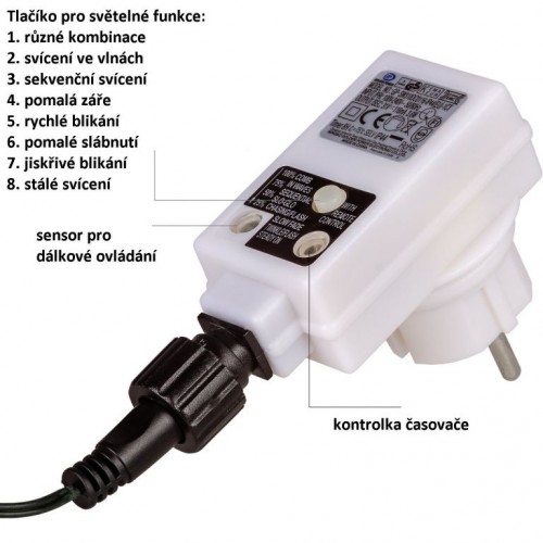 VOLTRONIC Vianočný záves 5 hviezd,61 LED,teplá/studená biela