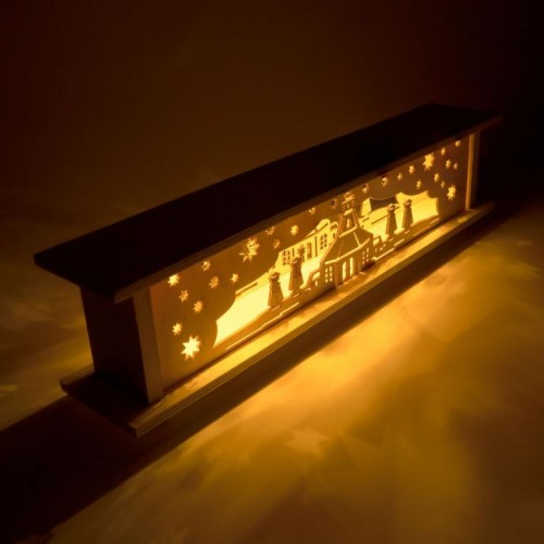 Vianočná drevená dekorácia, 10 LED Vianočná drevená dekorácia, 10 LED