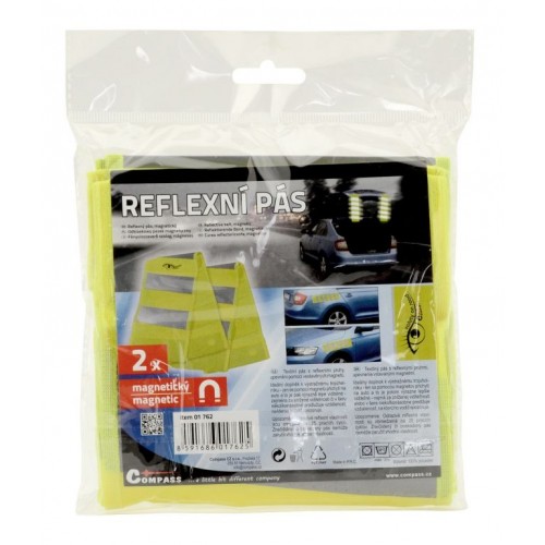 Reflexný pás s magnetmi žltý, 2 ks