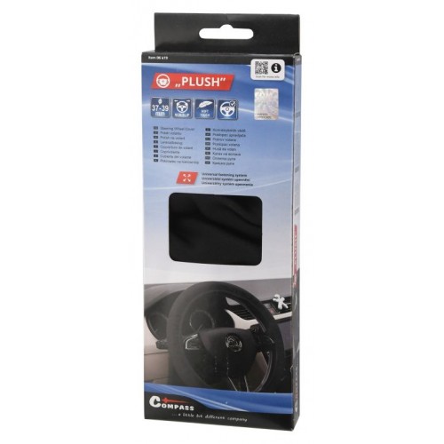 Poťah na volant naťahovací PLUSH - čierný