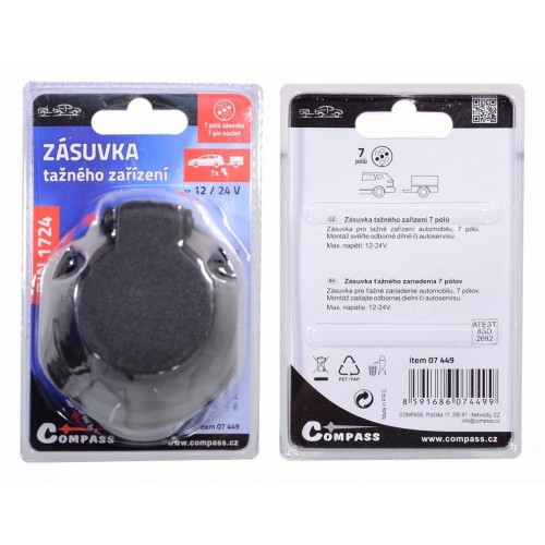 Zásuvka ťažného zariadenia - 7 pólov