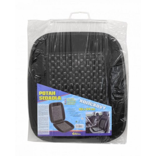 Poťah sedadla guličkový s lemom - 93 x 44 cm, čierny