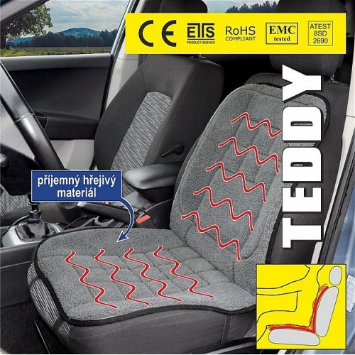 Poťah sedadla vyhrievaný TEDDY s termostatom - 12 V , predný