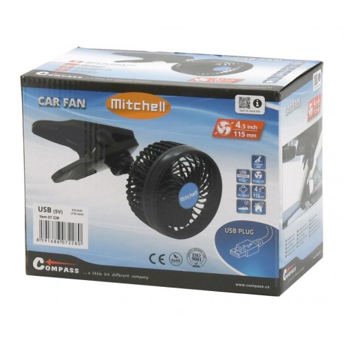Ventilátor MITCHELL USB - 5 V klips