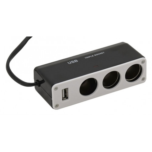 Roztrojka 12 / 24 V + USB 1000 mA