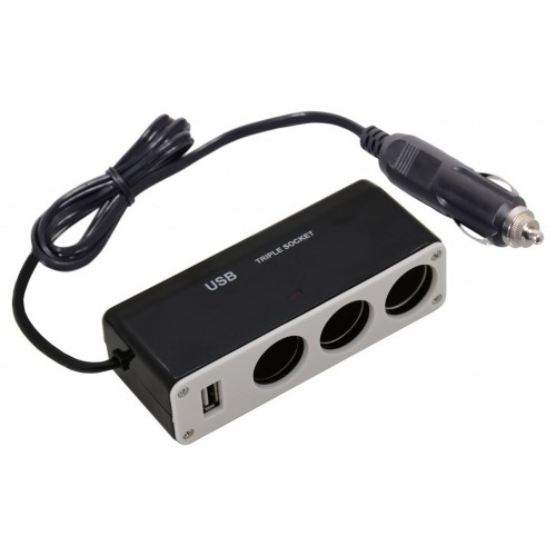 Roztrojka 12 / 24 V + USB 1000 mA