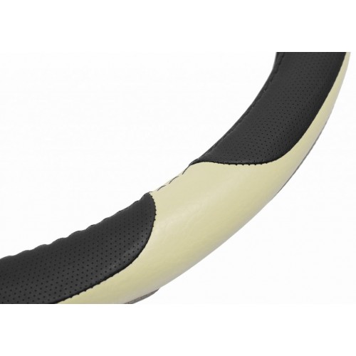 Poťah na volant GRIP - béžový / čierny