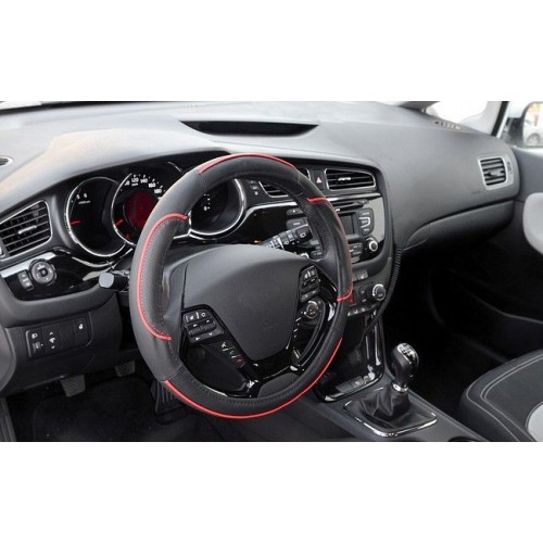 Poťah na volant WAVE - červený / čierný