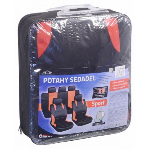 Poťahy sedadiel SPORT - 9 ks, červená