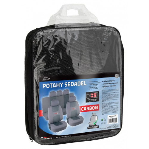 Poťahy sedadiel Airbag, šedé, sada 9 ks