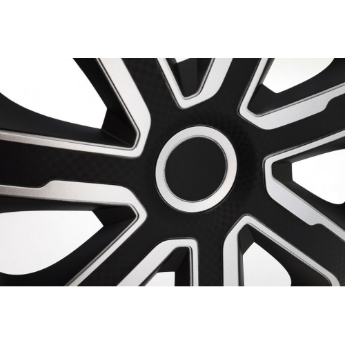 Sada krytov kolies Livorno Carbon 15 - čierno/strieborná