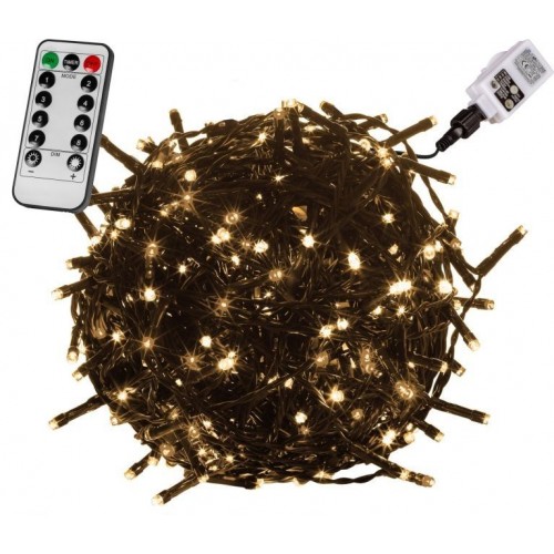 VOLTRONIC Svetielka 20 m, 200 LED, teplá biela, zelený kábel