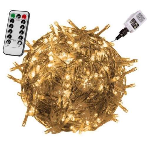 VOLTRONIC Vianočná reťaz 40 m, 400 LED, teplá biela, ovládač
