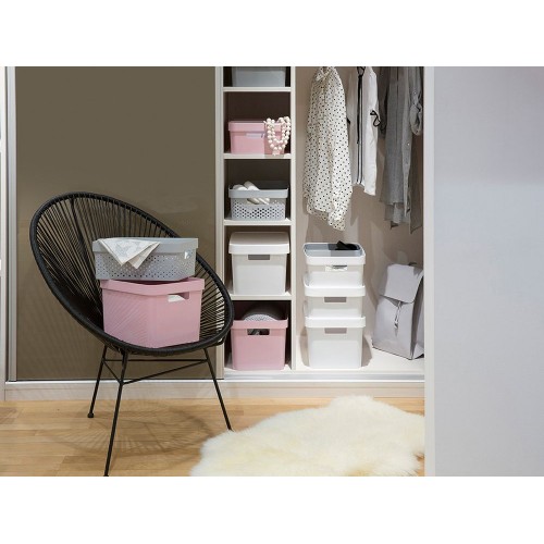 Úložný box INFINITY DOTS- šedý 17 l