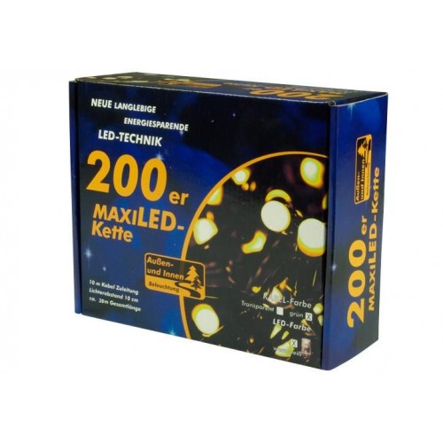 Vianočné LED osvetlenie - 20 m, 200 MAXI LED, teple biele