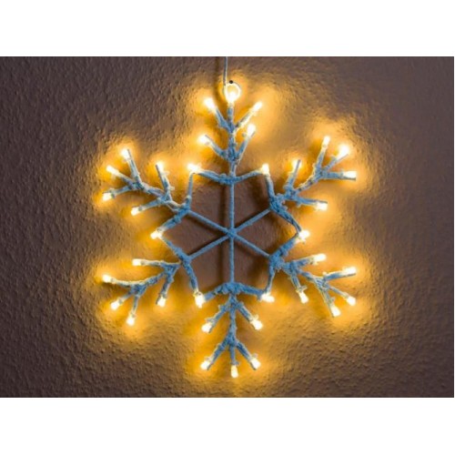 Vianočná LED dekorácia - snehová vločka - 30 cm teplá biela