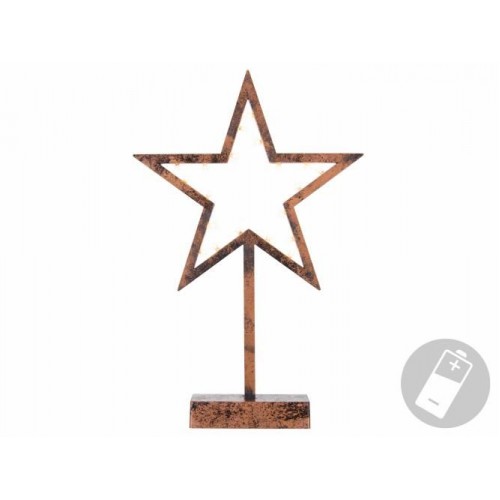 Vianočná dekorácia – Hviezda bronzová - 39 cm , 20 LED