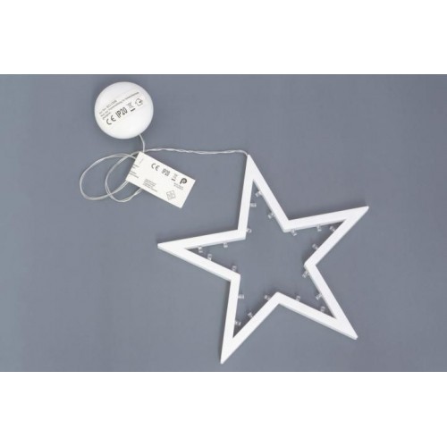 Vianočná dekorácia - hviezda, 20 LED, teple biela