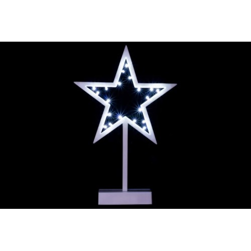 Vianočná dekorácia - hviezda na stojančeku, 38 cm, 20 LED