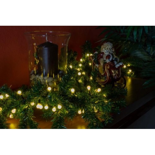 Vianočná dekorácia - girlanda s osvetlením 2,7 m - 200 LED teplá biela