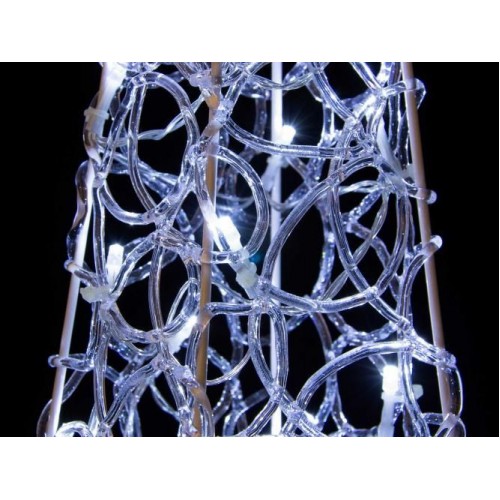 Vianočný akrylový ihlan 60 cm - studeno biely, na batérie