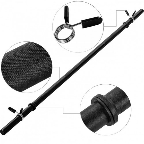 MOVIT® 200 cm posilňovacia tyč, čierna, pružinový uzáver