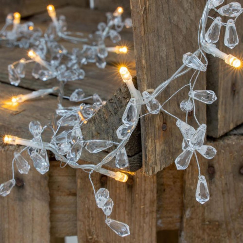 Sada 2 ks svetelných reťazí - 20 LED, teplá biela