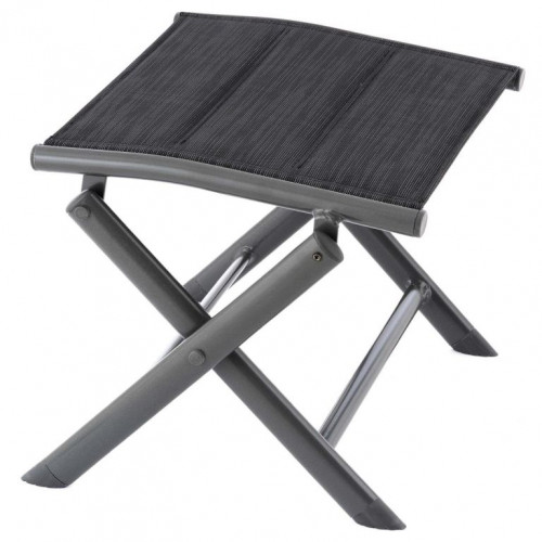 Sklopná hliníková stolička - čierna, tmavosivý rám