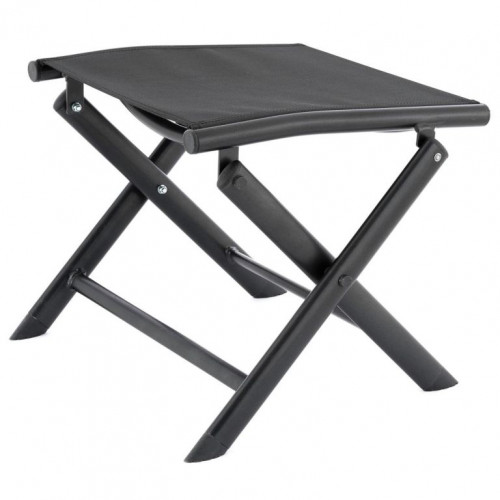Sklopná hliníková stolička, čierna
