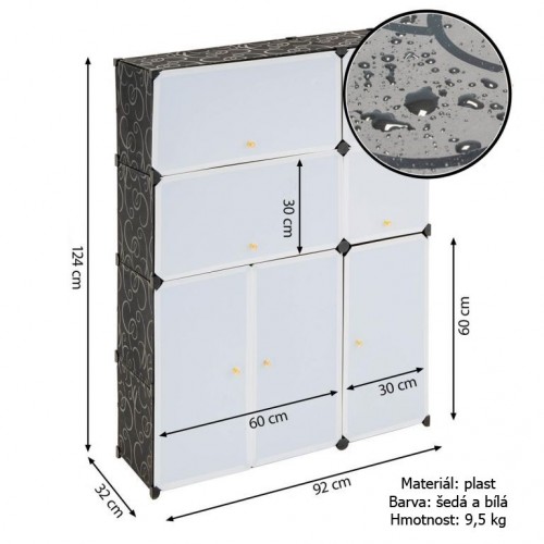 Regál čierno-biely - zásuvný systém