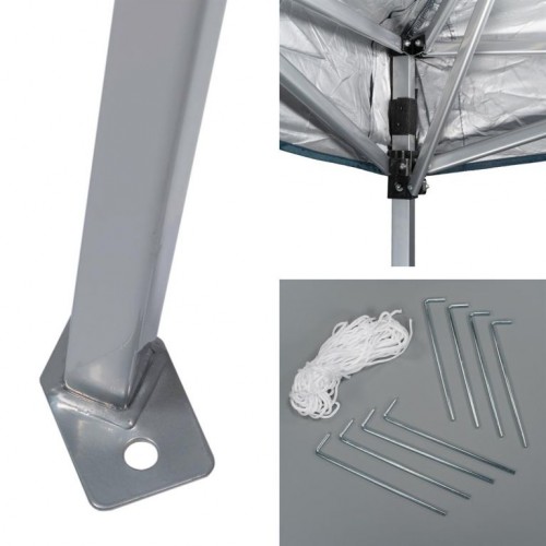 Záhradný party stan modrý - 3x3 m, plachta 210 g / m²