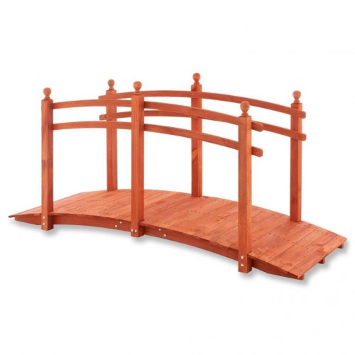 Drevený záhradný most s červenohnedým náterom 235x75 cm