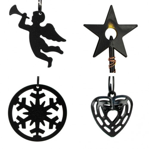 Vianočný kovový strom - čierny, 25 LED, teple biela