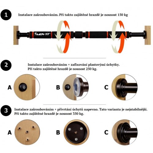 Hrazda do dverí MOVIT čierna /modrá