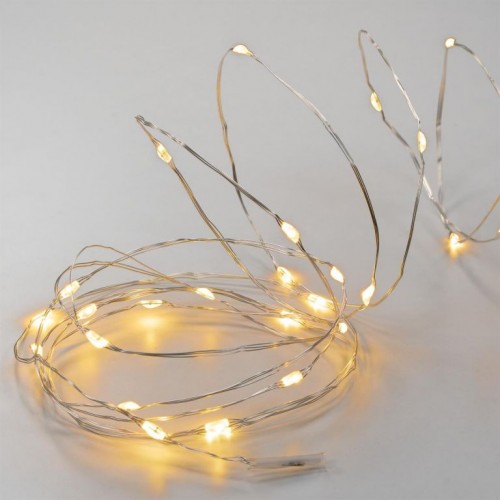 Svetelná reťaz s časovačom - 200 LED, teplá biela